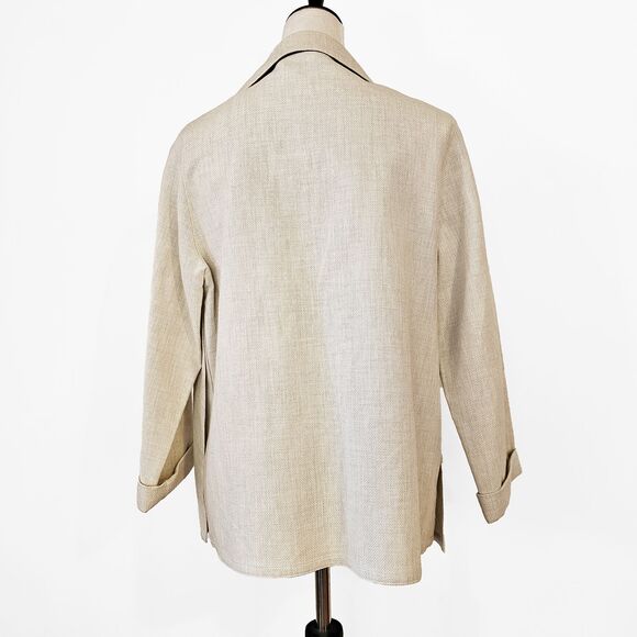 Dusan Bamboo Medium Open Front Blazer Made in Italy - Picture 4 of 7